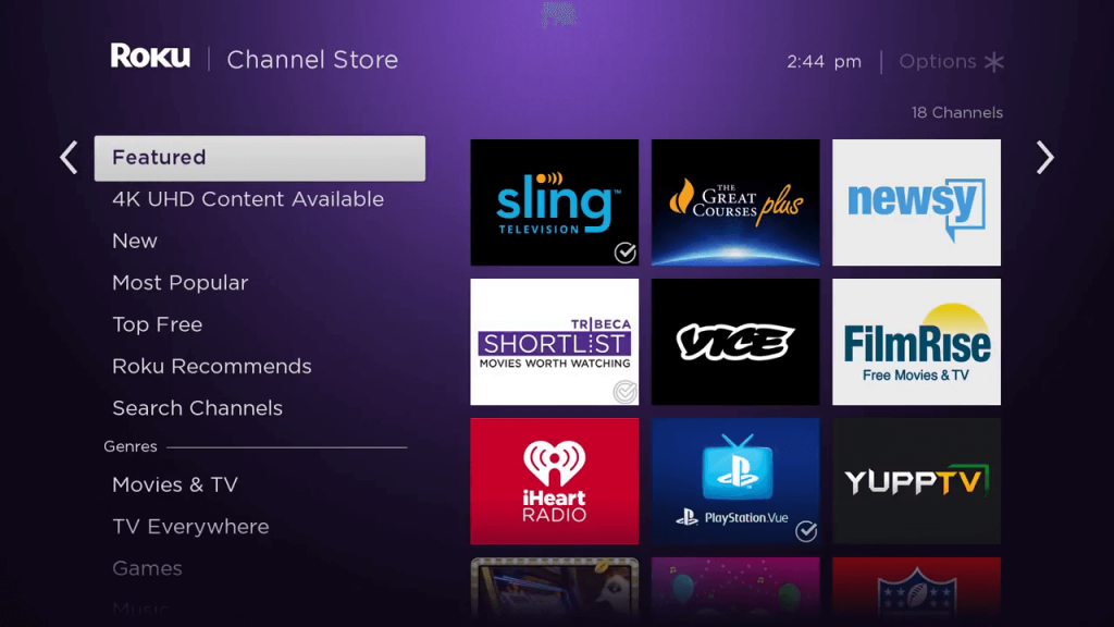 Add Channels to Roku