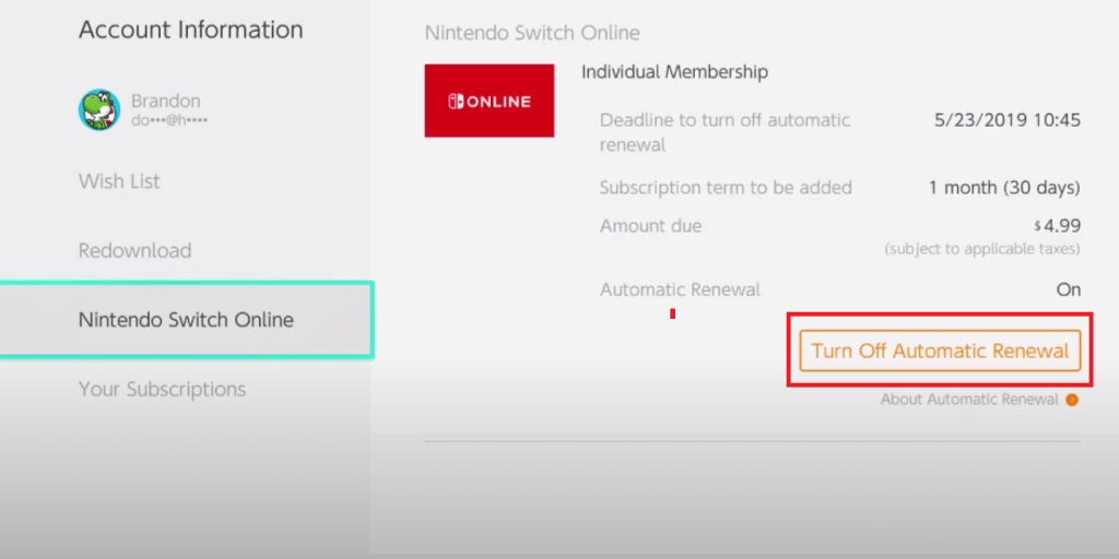Cancel Nintendo Switch Online