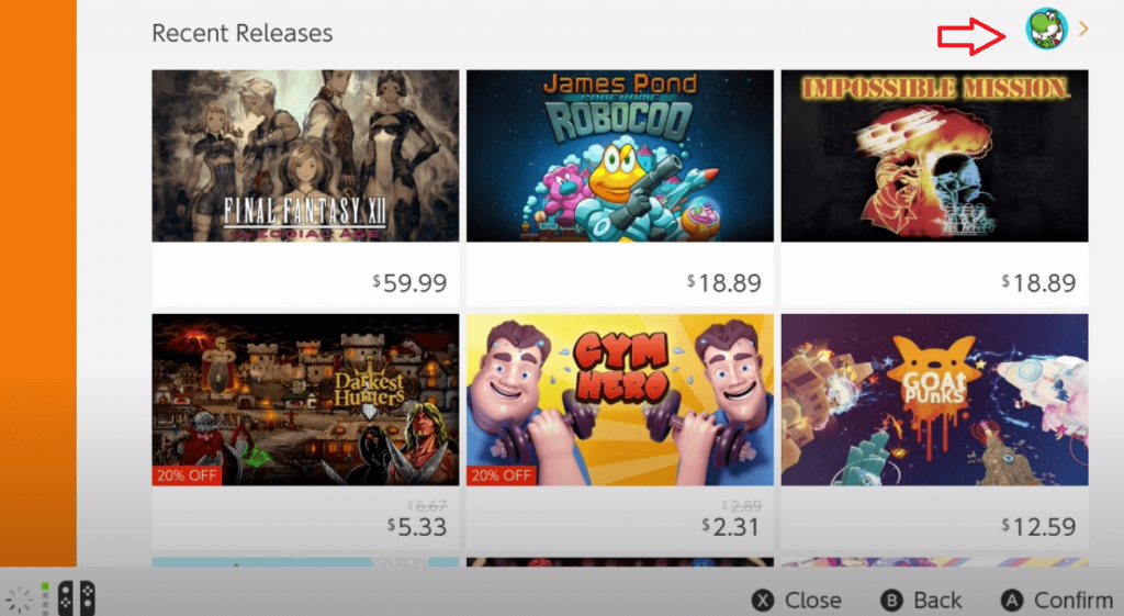 Select Profile icon