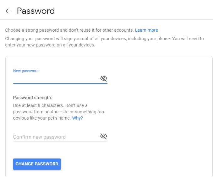 Change Gmail Password