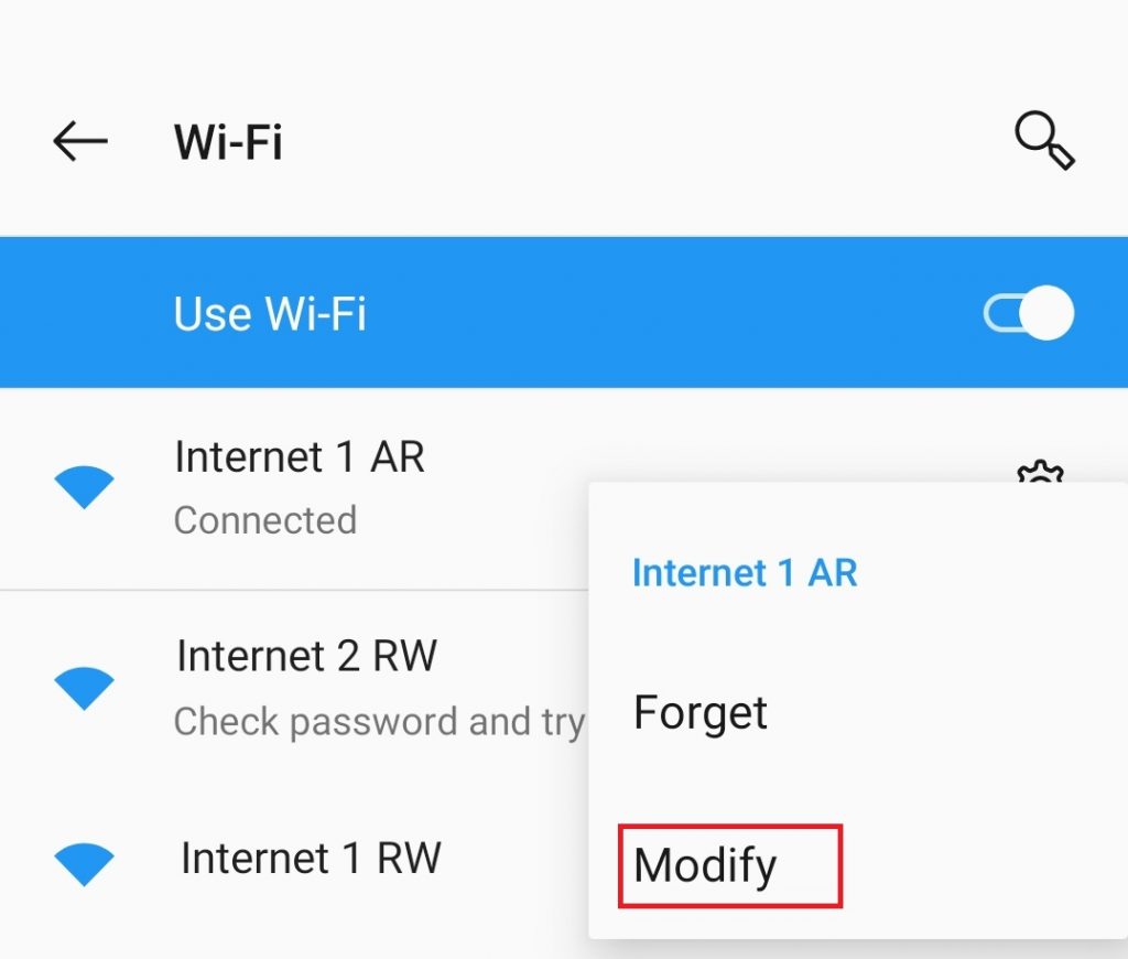 Modify Wi-Fi Network IP Address