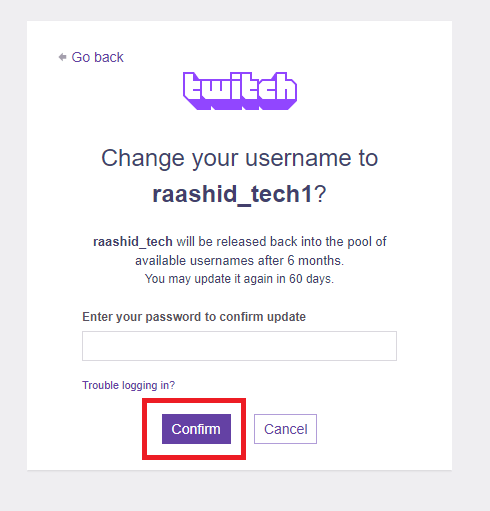 Change Twitch Username