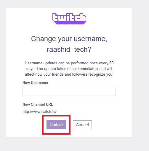 Change Twitch Username