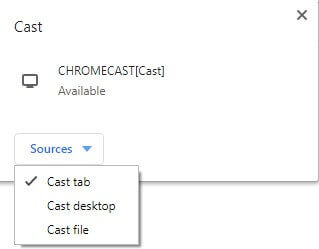 Cast tab to Chromecast NBA