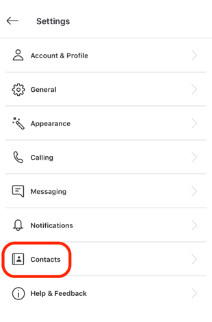 Choose Contact-How to Unblock Someone on Skype