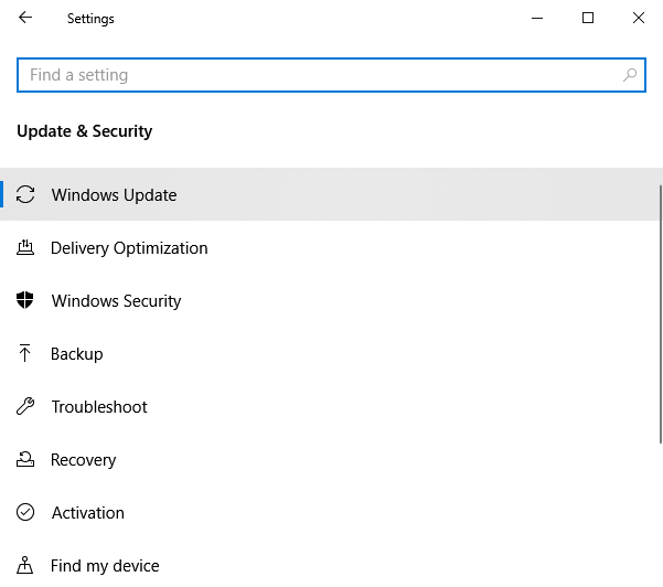 Choose Windows Updates
