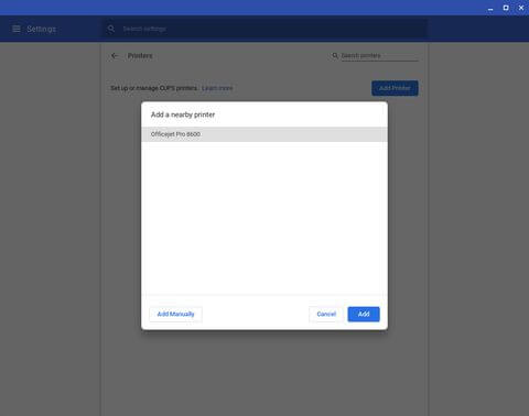 Click Add-How to Add Printer on Chromebook