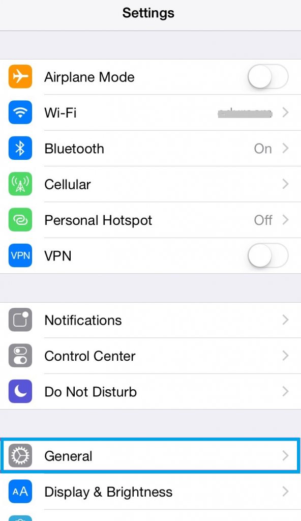 Click on General-How to Find MAC Address on iPhone