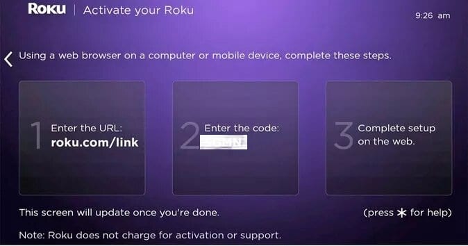 Roku Activation code