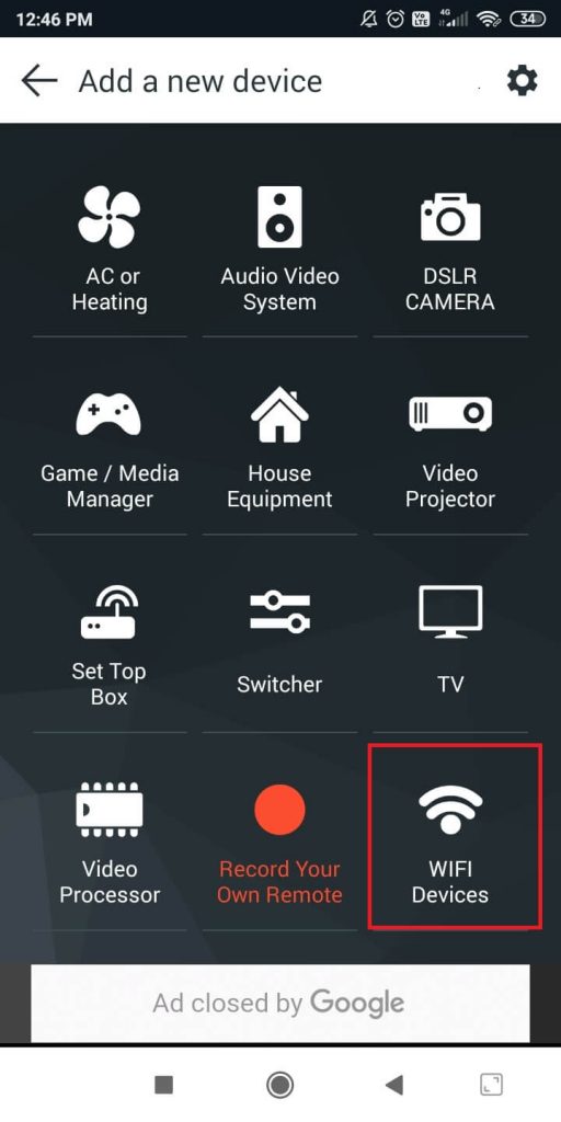 WiFi Devices - AnyMote app