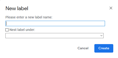 Create Label or Folder in Gmail