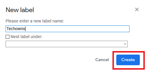 Create Label or Folder in Gmail