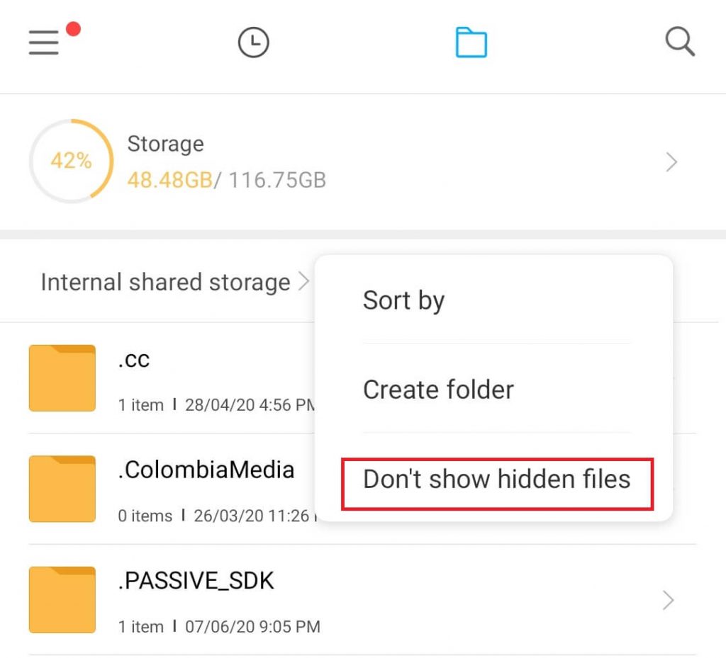 View Hidden Files on Android