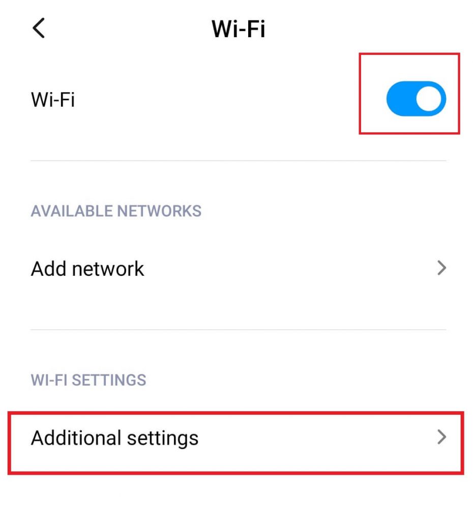 Select Additional settings