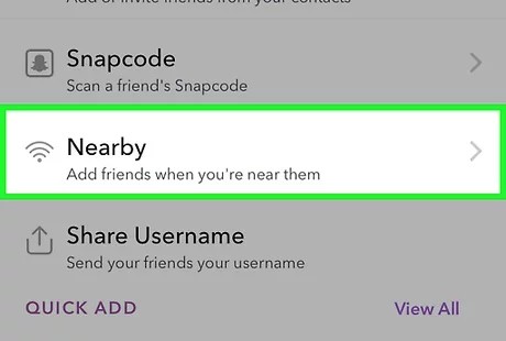 Nearby on Snapchat