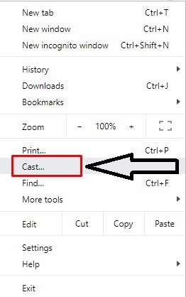 Cast Chrome browser