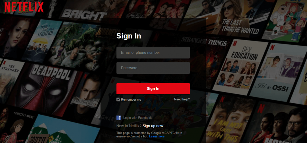 Login to Netflix account