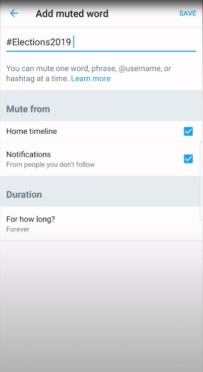 Mute Words on Twitter