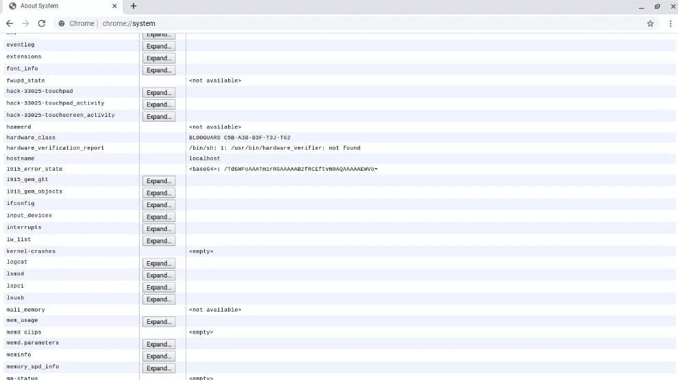 Press Expand tab next to iconfig - How to Find Mac Address on Chromebook