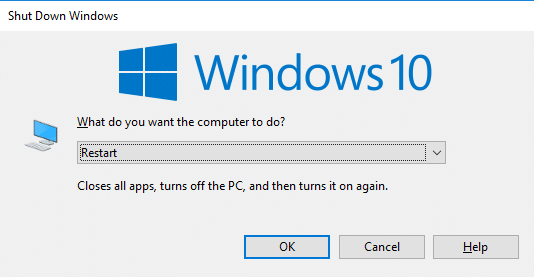 Restart Windows 10