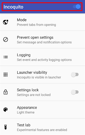 Toggle on - How to Disable Incognito Mode in Chrome Android