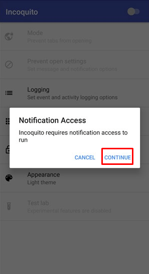 Notification access - How to Disable Incognito Mode in Chrome Android