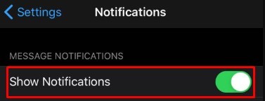 Show notification - Turn Off WhatsApp Notification in Iphone 