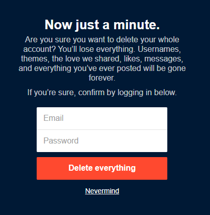 Confirm - How To Delete a Blog in Tumblr
