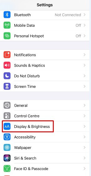 Open Setting on iPhone