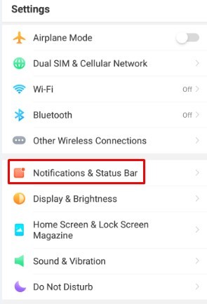 Setting menu - Turn Off WhatsApp Notifications in Android 