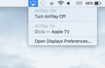 Select Apple TV on Mac- 