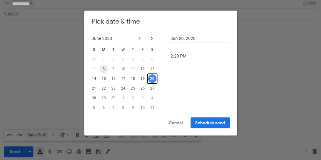 Select Schedule Send