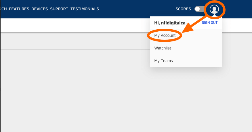 Select My Account-Cancel NFL Game Pass
