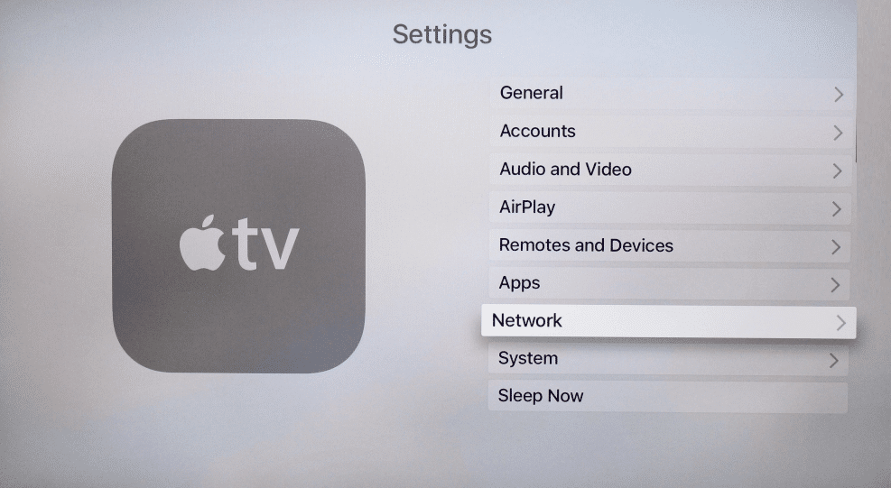 Select Network-How to Connect Apple TV to WiFi