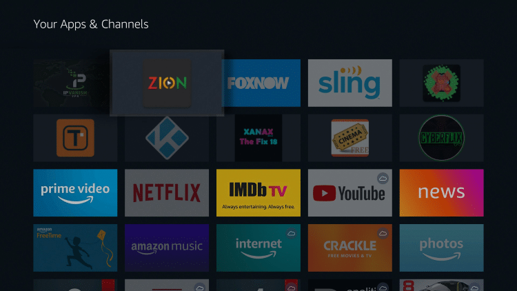 TVZion on Firestick