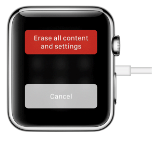 Tap on Erase all content and settings-Forgot Passcode on Apple Watch