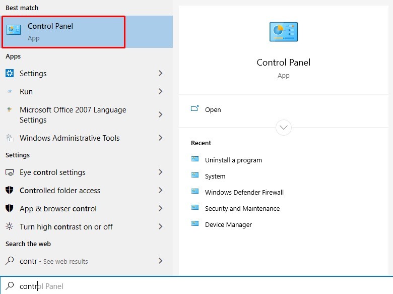 Control Panel