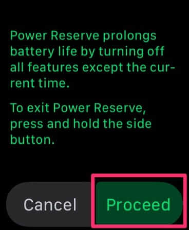 Turn off Power Reserve on Apple Watch