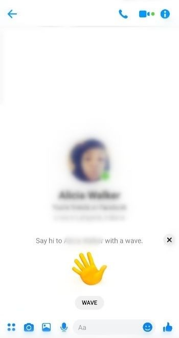 Wave on Chat section-How to Wave on Messenger 