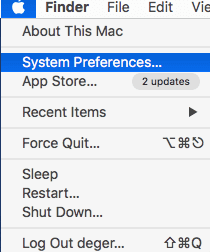 Go to system Preferences 