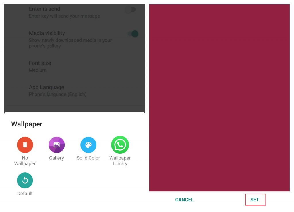 Change Background on WhatsApp