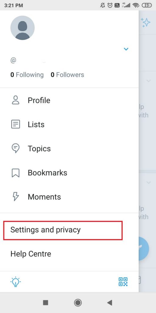 Settings and privacy