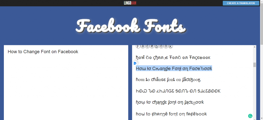 Change Font on Facebook