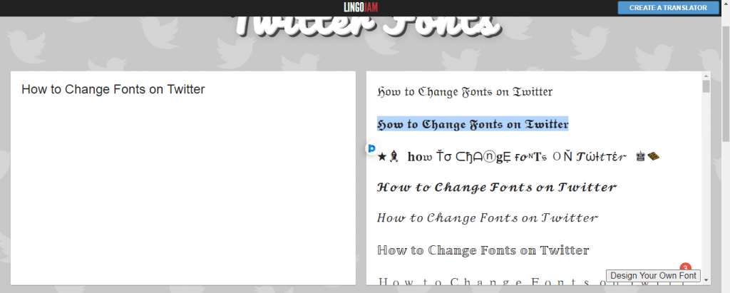 Change Font on Twitter