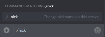 Change Nickname using Slash