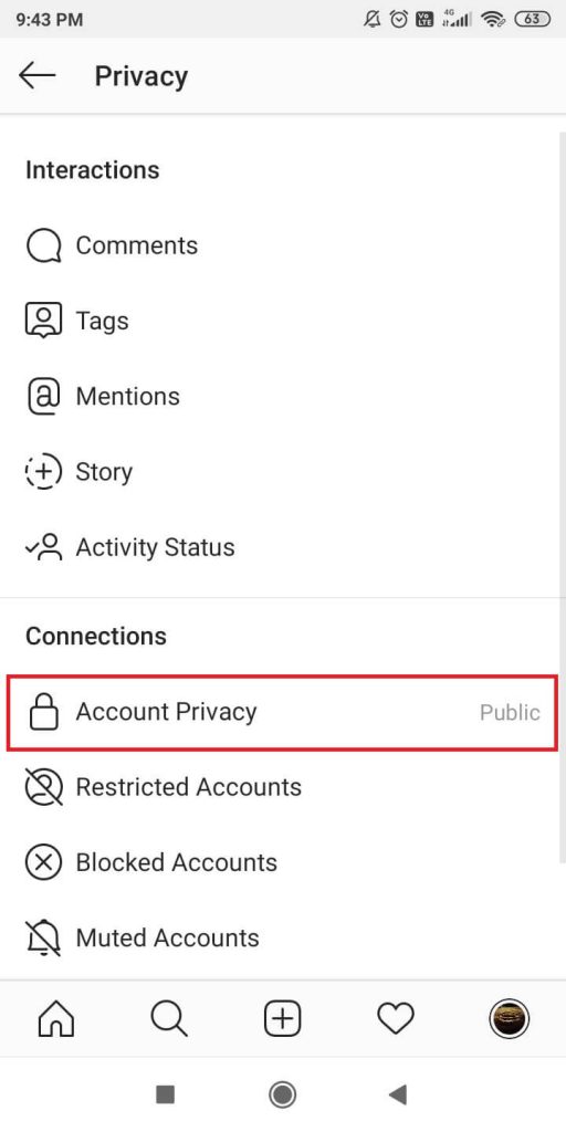 Change Privacy Settings on Instagram