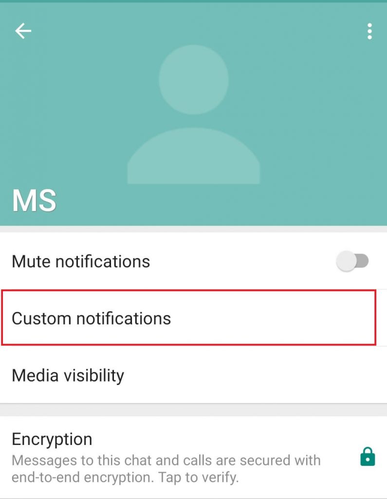 Select Custom Notifications