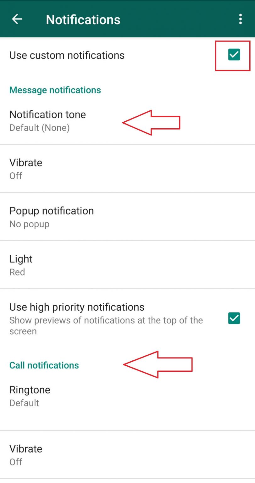 how to change whatsapp call ringtone on android