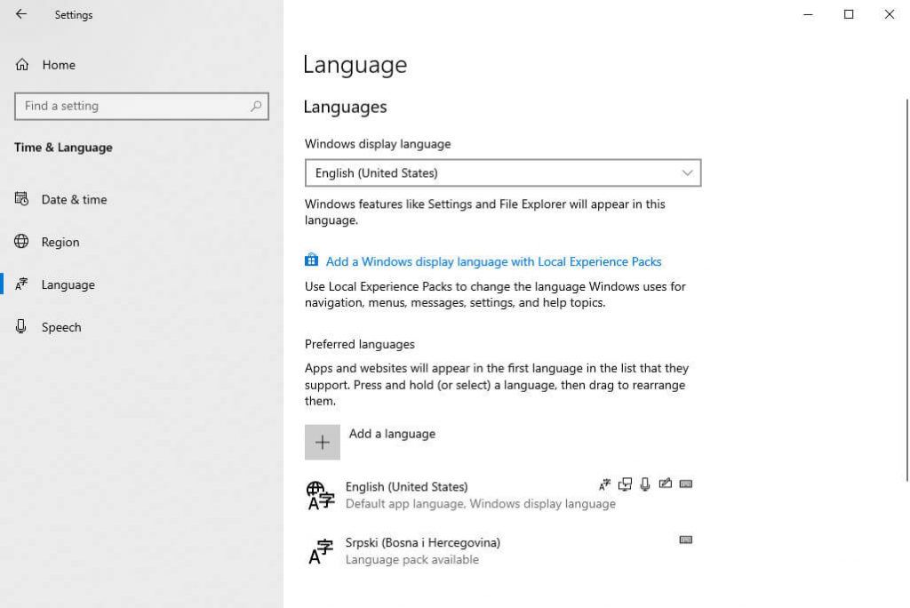Change Windows 10  Keyboard Language