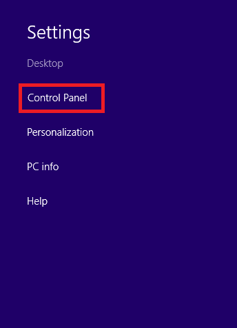 Select Control Panel